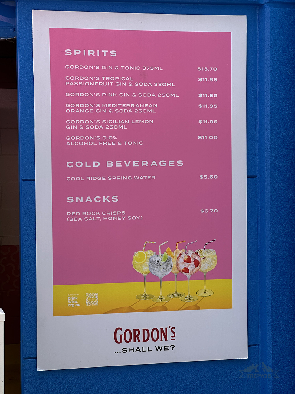 Food and Drinks menu at AO 2