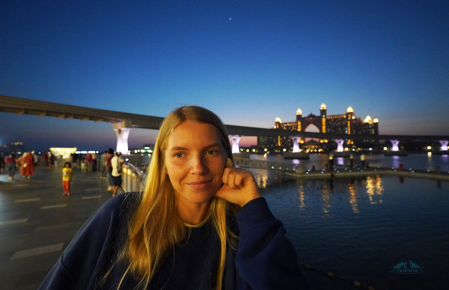 Palm Jumeirah at night