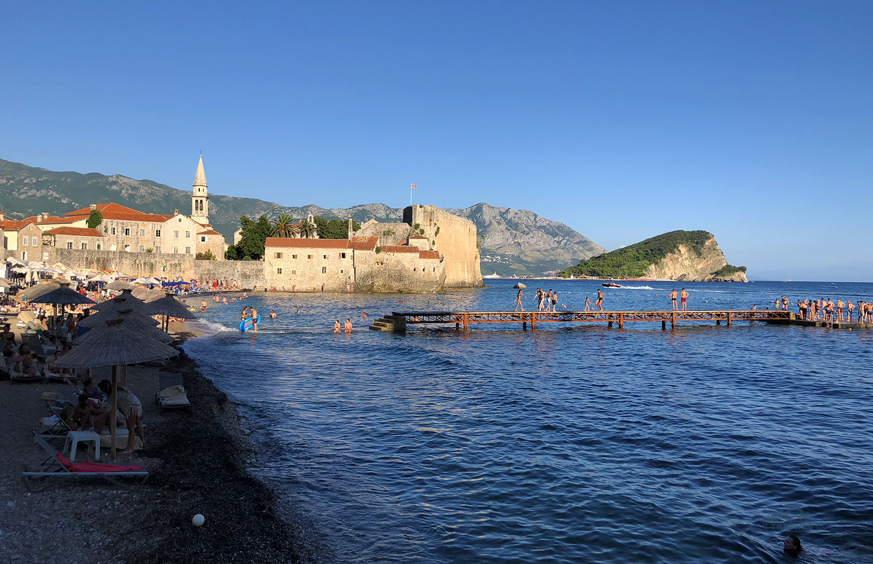 Budva Old town view from the beach