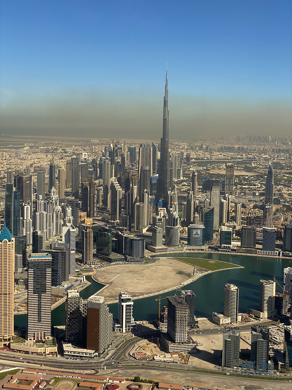 burj khalifa view from helicopter