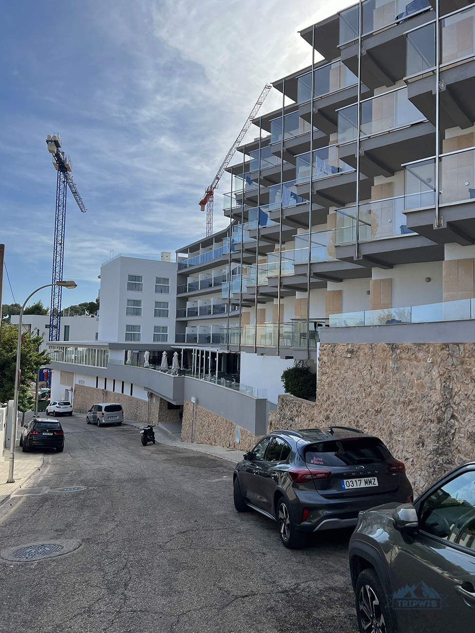 Parking at our hotel in Mallorca