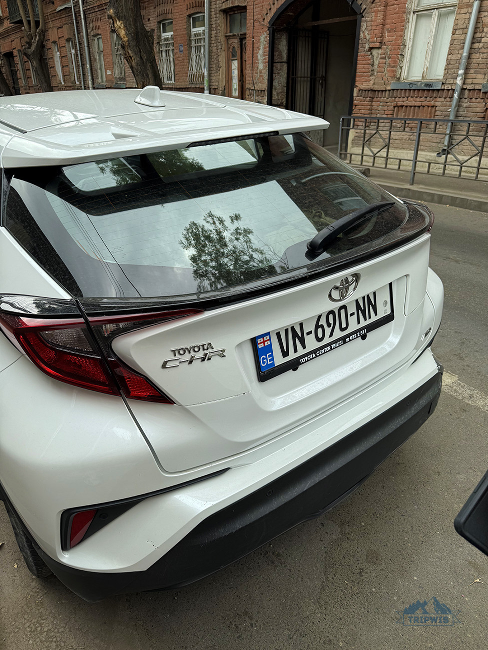 Our car on the street parking in Tbilisi