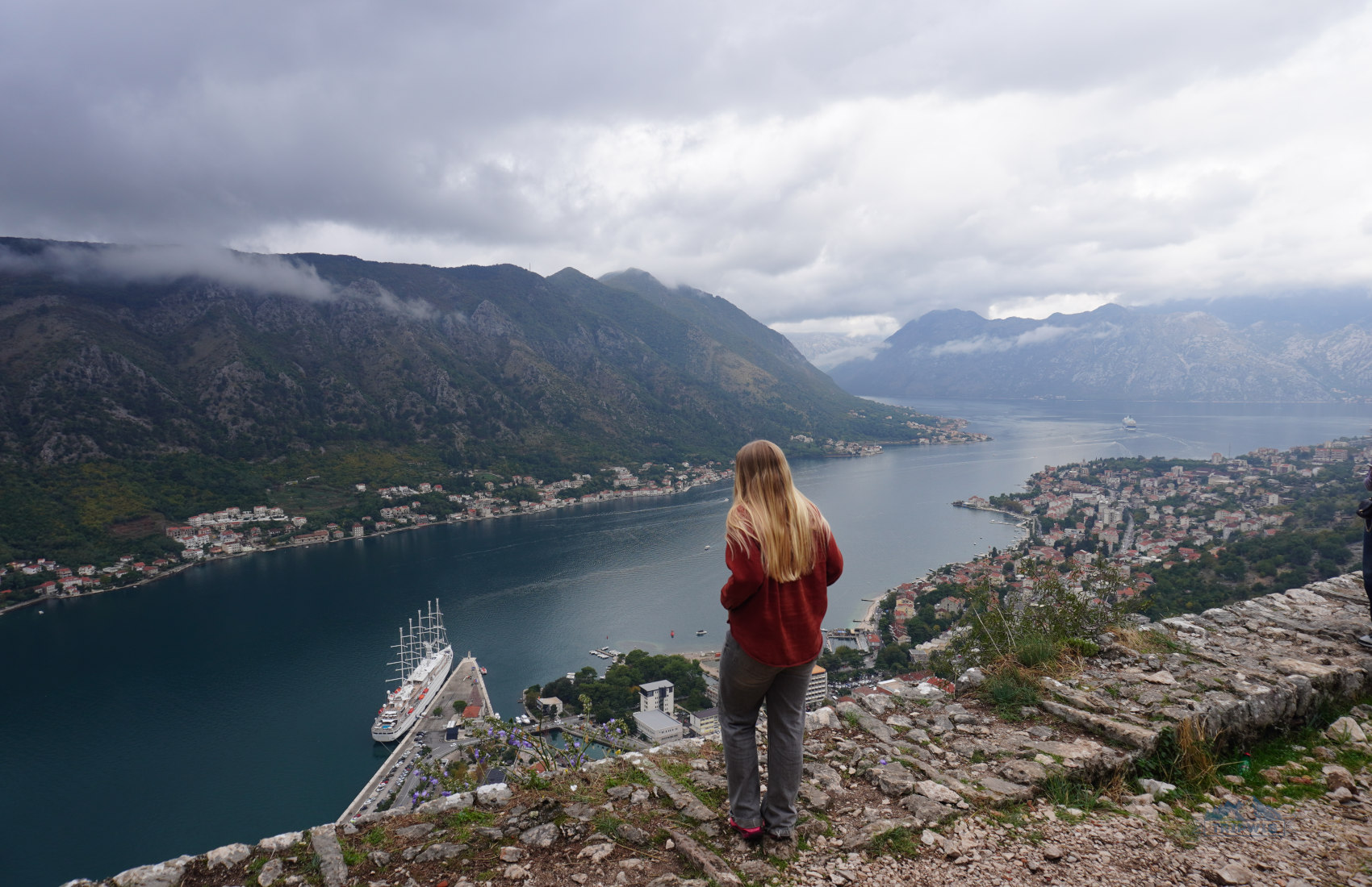 Kotor bay view from the castle