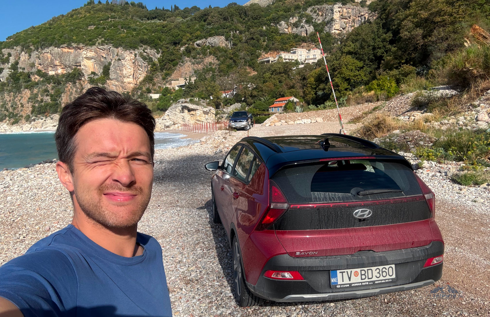 Parking on the beach around Budva