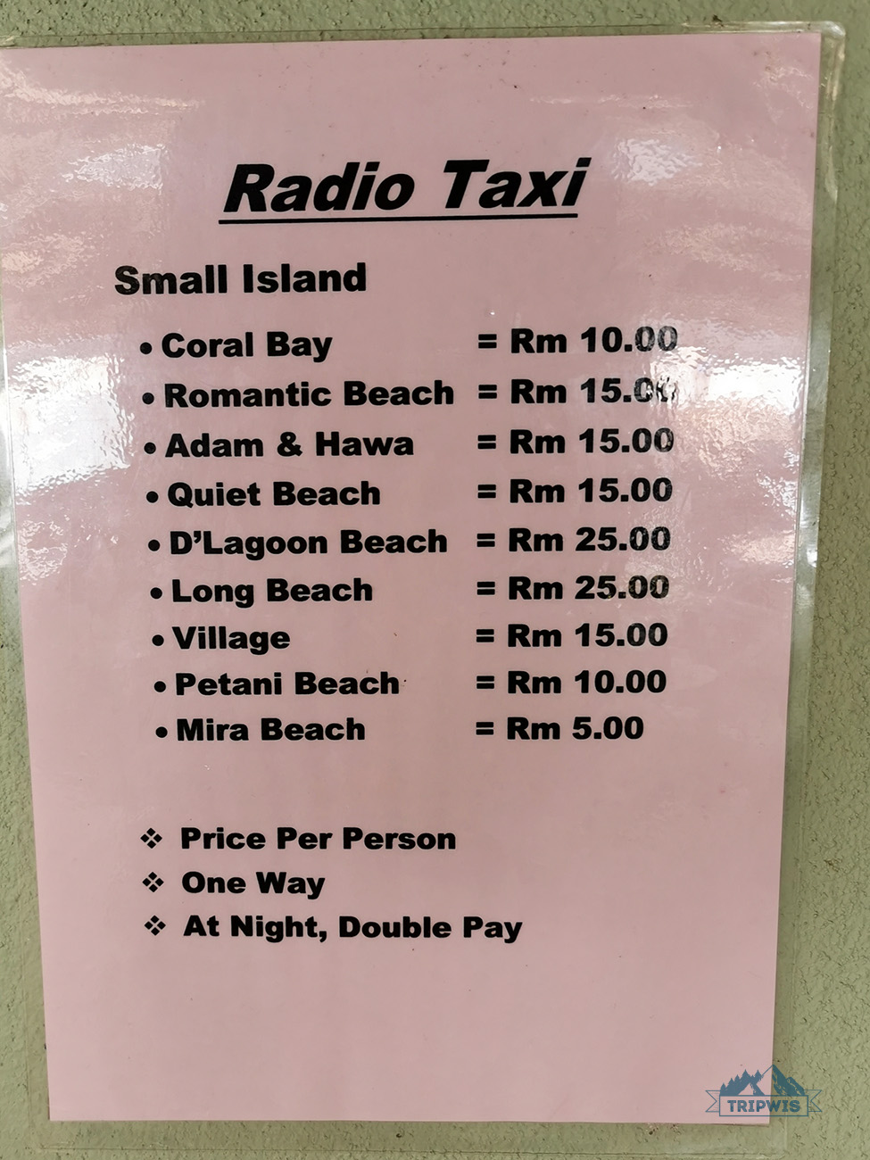 Water taxi price
