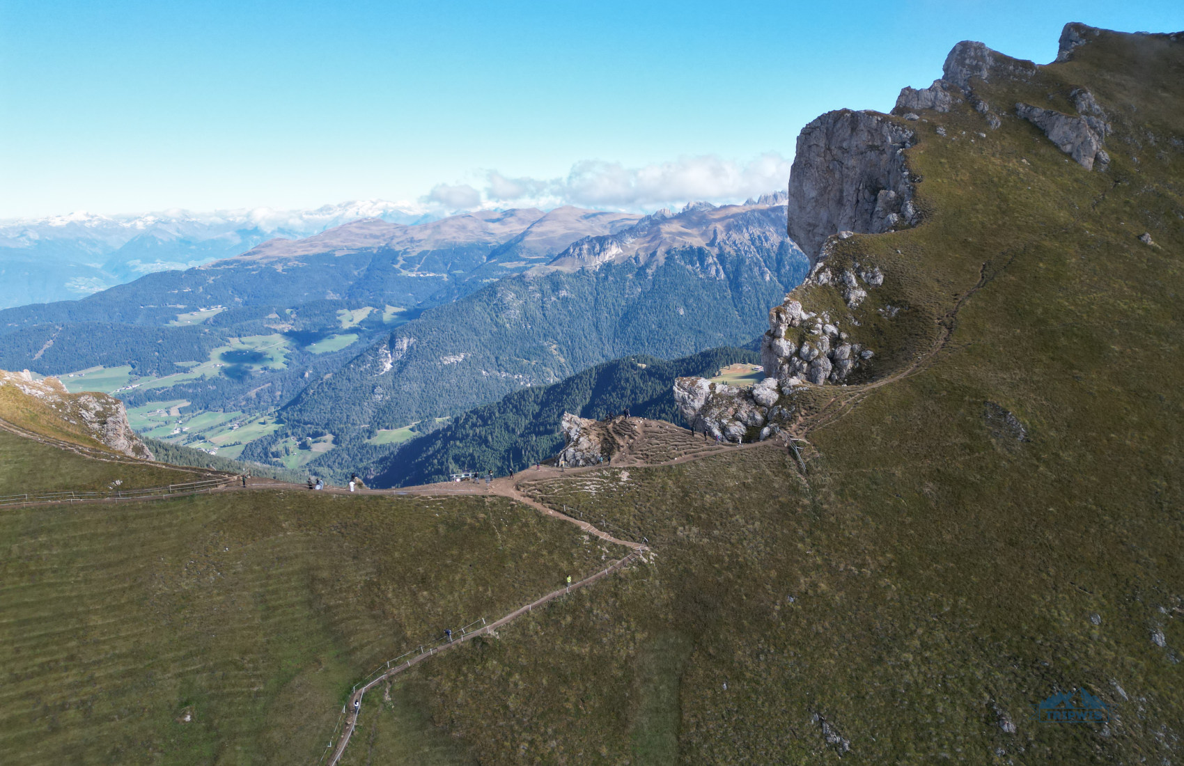 Seceda Ridgeline drone photo