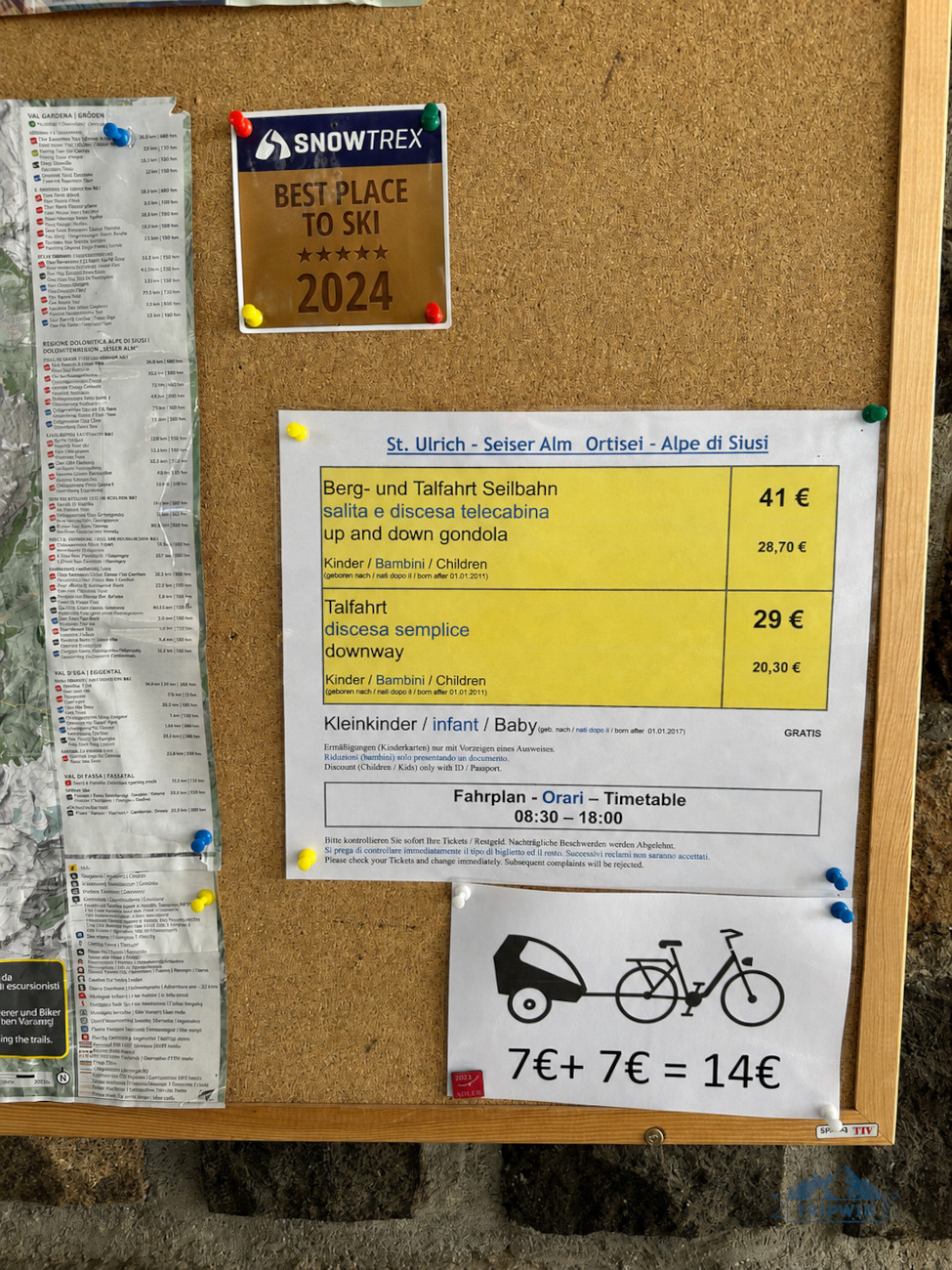 Alpe di Siusi Dolomites cable car price