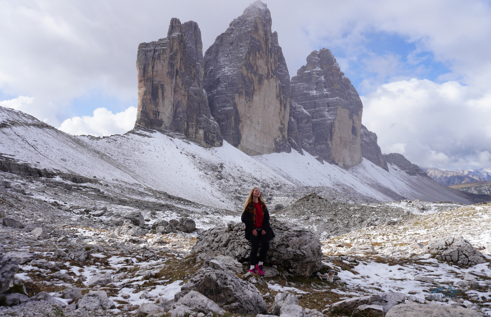 Tre Cime di Lavaredo and snow