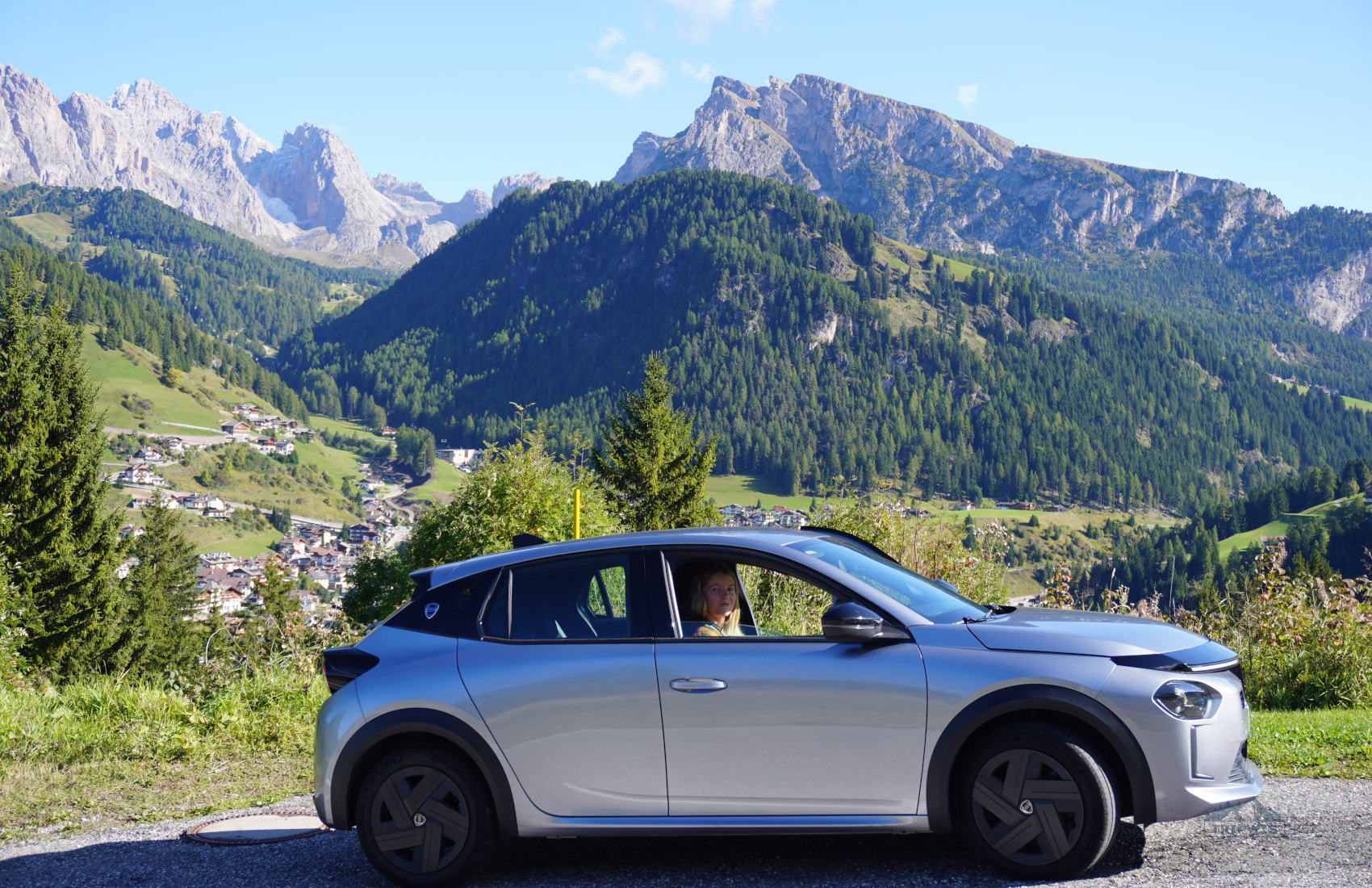 our car in the Dolomites