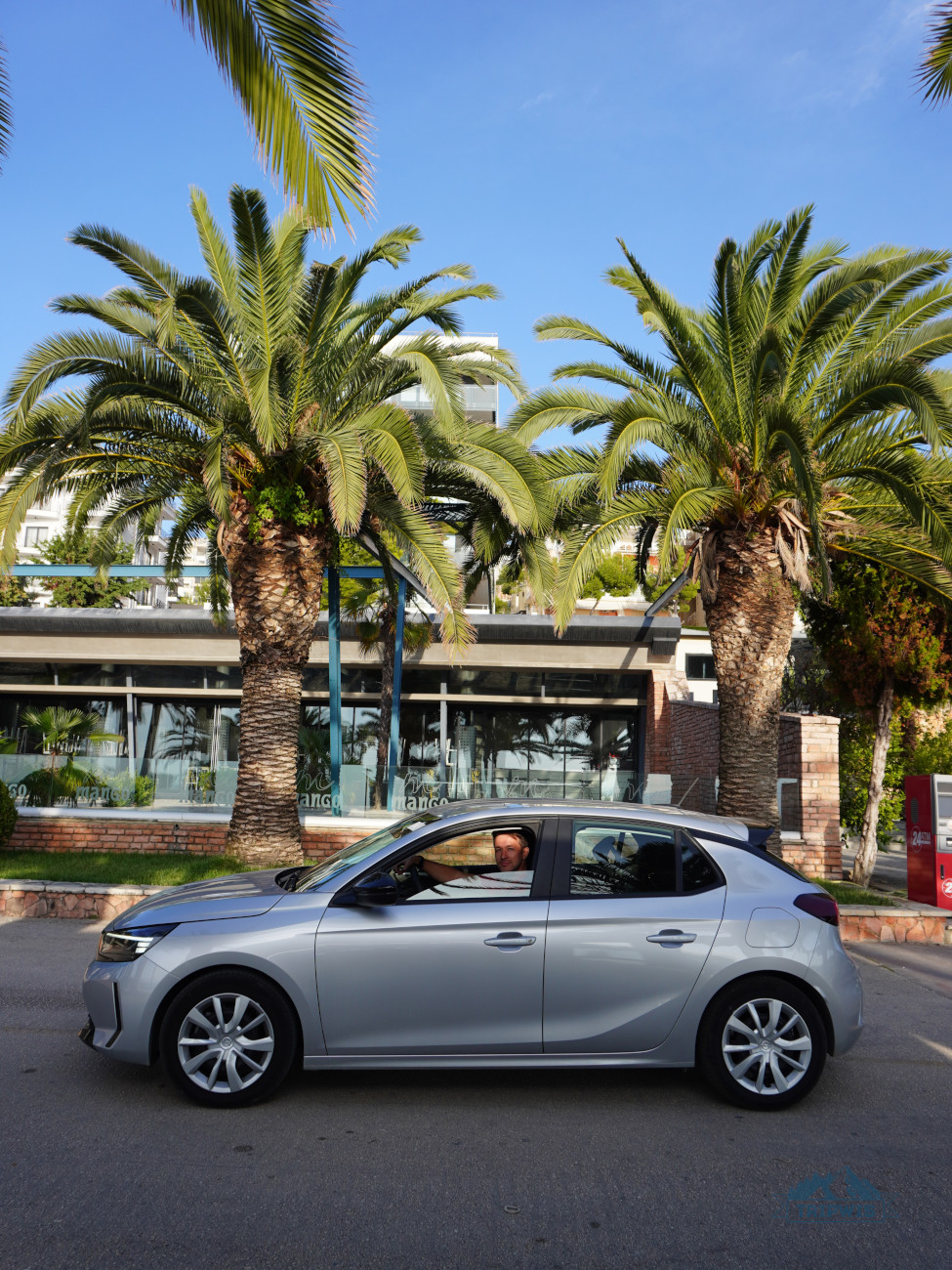 our rental car in albania