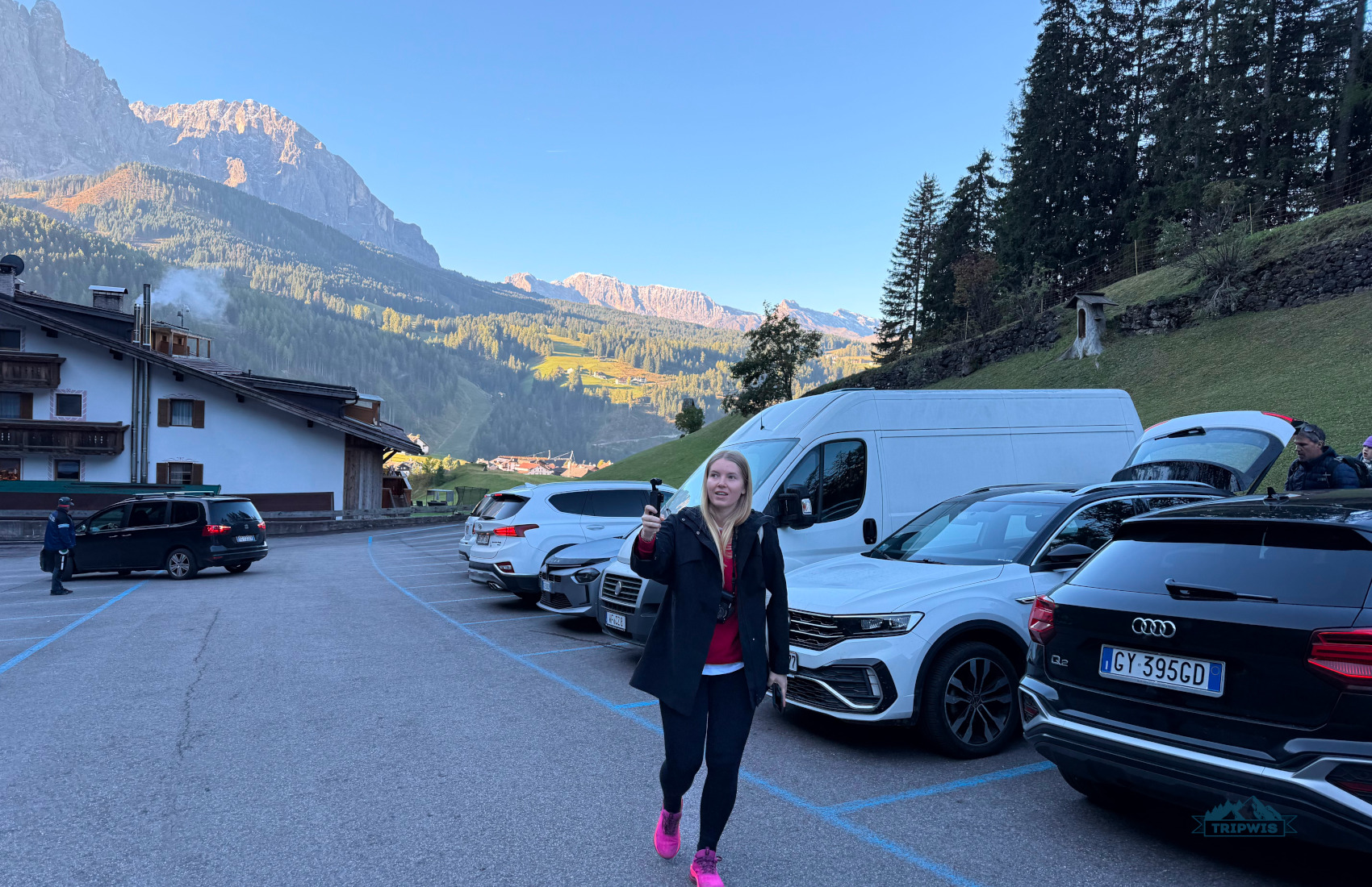 Parking in the Dolomites Col Raiser