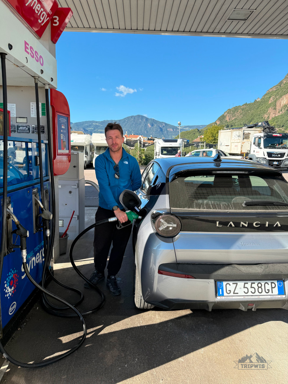 gas station in the Dolomites