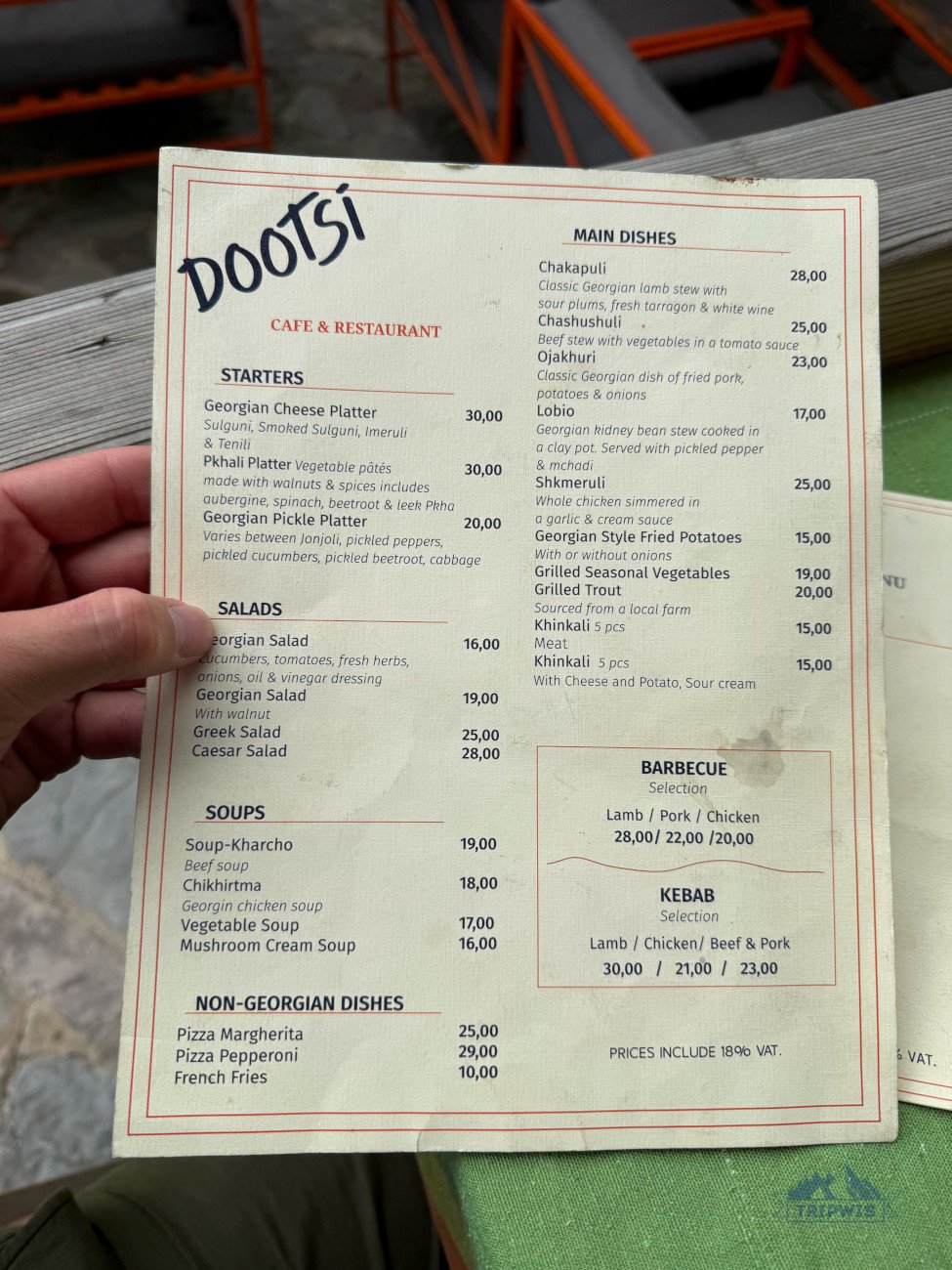 Dootsi menu